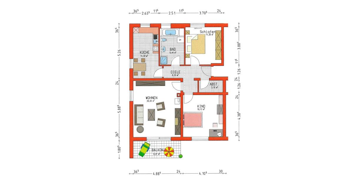 Dachgeschoßwohnung Passau Mühltal - 3 Zimmer, 98 m&sup2;, 1.000&euro; | Angebot:24678580
