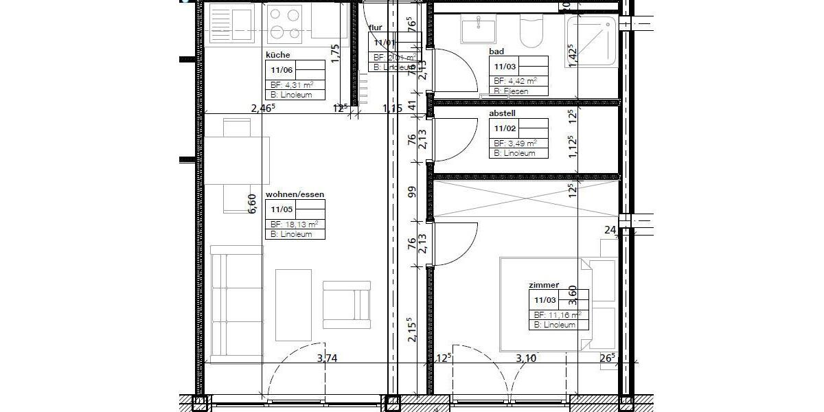 Etagenwohnung Singen (Hohentwiel) - 2 Zimmer, 44 m&sup2;, 640&euro; | Angebot:26489769