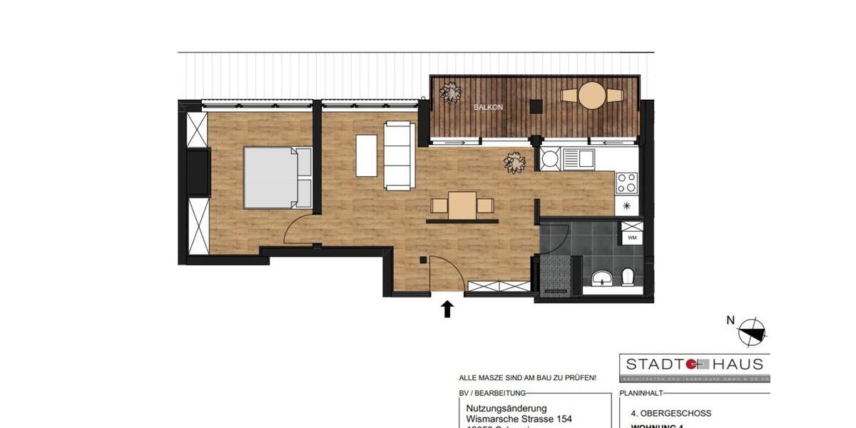 Etagenwohnung Schwerin - 2 Zimmer, 53 m&sup2;, 547&euro; | Angebot:25055416