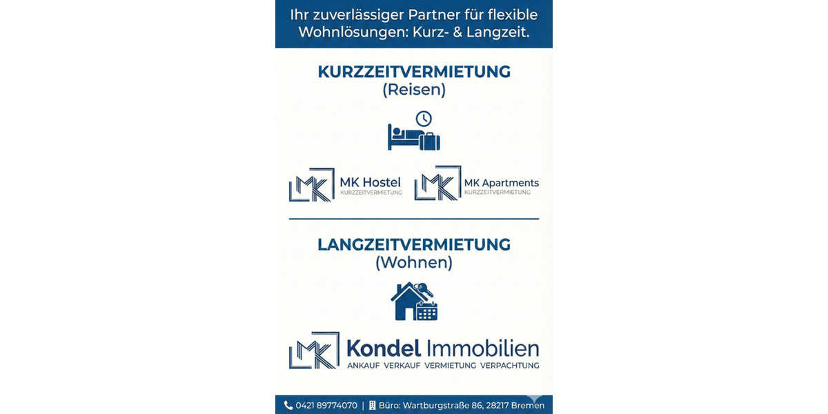 Wohnen auf Zeit Delmenhorst - 3 Zimmer, 78 m&sup2;, 69&euro; | Angebot:25532392
