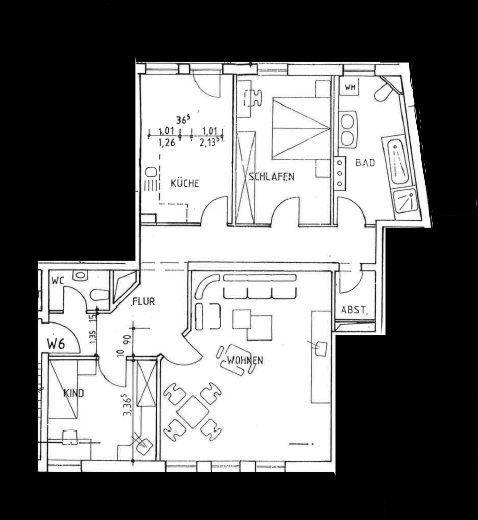 Etagenwohnung Erfurt - 3 Zimmer, 110 m&sup2;, 1.265&euro; | Angebot:26368259