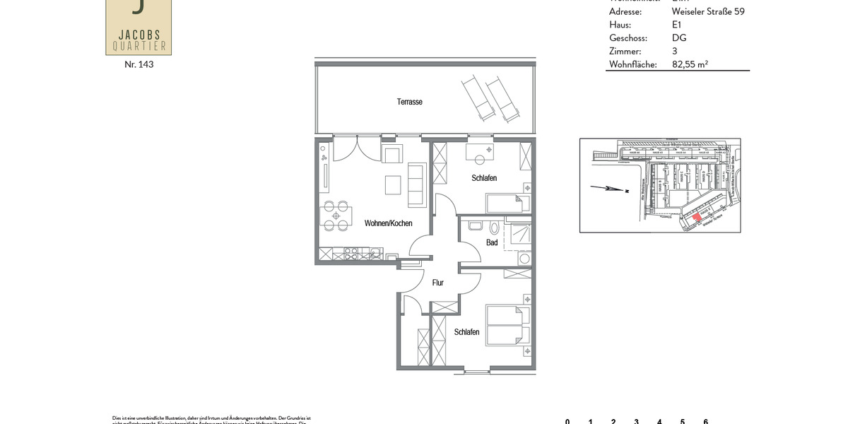 Dachgeschoßwohnung Butzbach - 3 Zimmer, 83 m&sup2;, 985&euro; | Angebot:25647132
