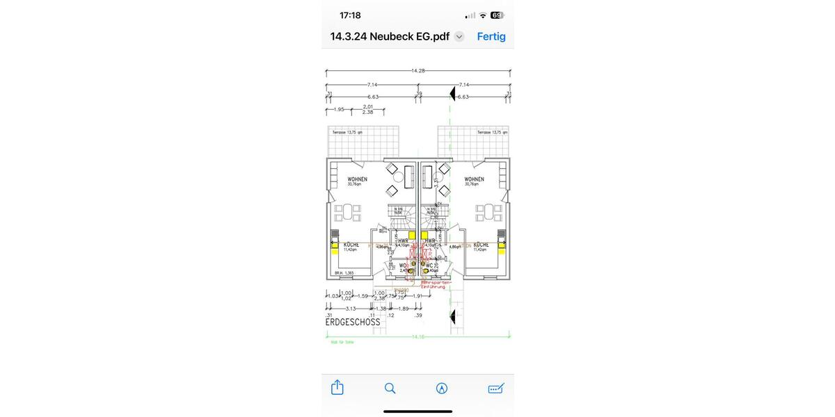 Doppelhaushälfte Neumünster - 3 Zimmer, 110 m&sup2;, 1.350&euro; | Angebot:23836371
