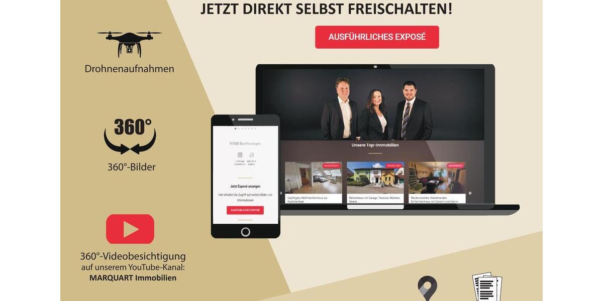 Etagenwohnung Bad Bocklet - 3 Zimmer, 95 m&sup2;, 935&euro; | Angebot:23830132