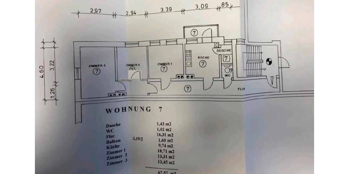 Etagenwohnung Bremerhaven Geestemünde - 3 Zimmer, 68 m&sup2;, 650&euro; | Angebot:26670055