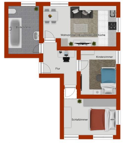 Etagenwohnung Gangkofen Gindering - 2 Zimmer, 60 m&sup2;, 600&euro; | Angebot:25984384