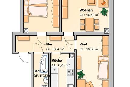 Ruhige 3 Raum Wohnung in Langenhessen! 3 zimmer