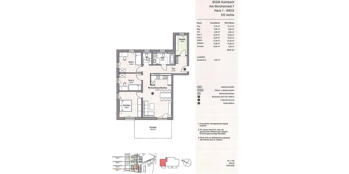 Erdgeschoßwohnung Kulmbach Blaich - 4 Zimmer, 95 m&sup2;, 908&euro; | Angebot:26478556