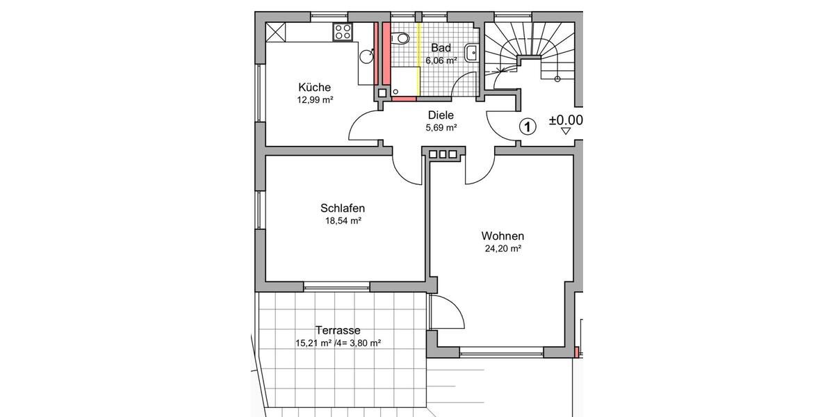 Erdgeschoßwohnung Wassertrüdingen - 2 Zimmer, 72 m&sup2;, 850&euro; | Angebot:25843226