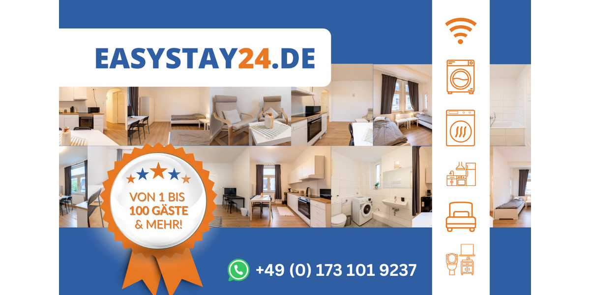 ⭐ Easystay24 - Monteurwohnungen in Wuppertal und Umgebung 3 zimmer