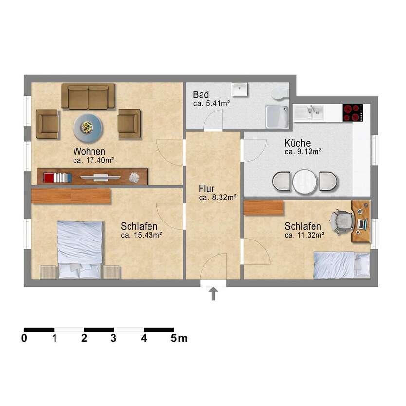 Charmante Altbauwohnung * 3- Zimmer mit Einbauküche 3 zimmer