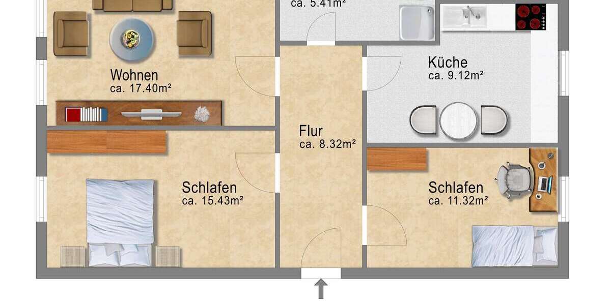 Charmante Altbauwohnung * 3- Zimmer mit Einbauküche - Appartement Magdeburg Stadtfeld Ost | Angebot:10094194