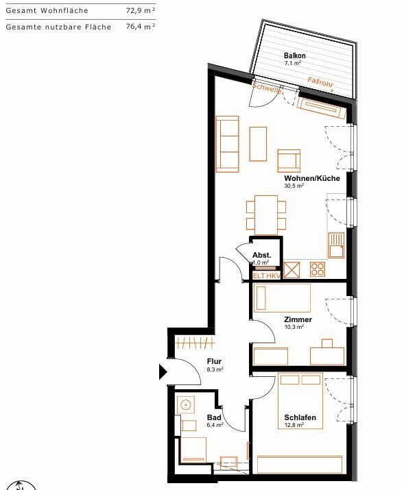 Helle Neubau 3-Zimmer-Wohnung in Hamburg-Rothenburgsort 3 zimmer