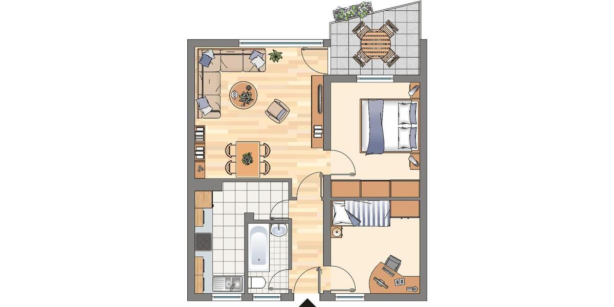 Etagenwohnung Dortmund Hombruch - 3 Zimmer, 70 m&sup2;, 581&euro; | Angebot:25330805