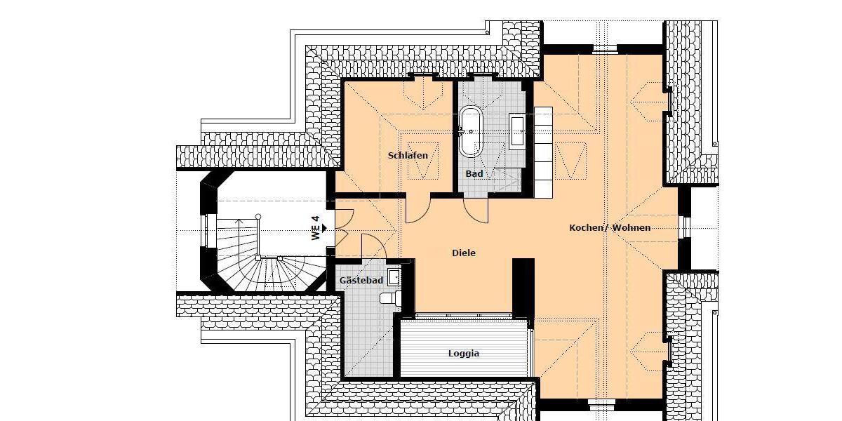 Dachgeschoßwohnung Naunhof - 2 Zimmer, 80 m&sup2;, 999&euro; | Angebot:25056005