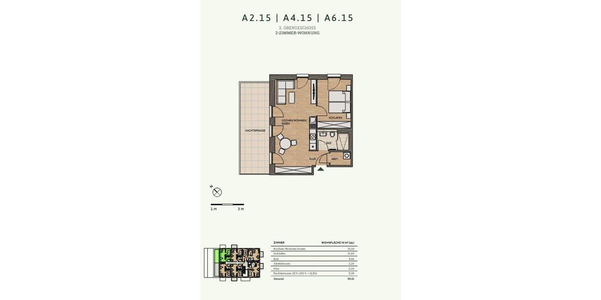 Etagenwohnung Bad Kreuznach Bad Münster am Stein-Ebernburg - 2 Zimmer, 59 m&sup2;, 856&euro; | Angebot:26632750