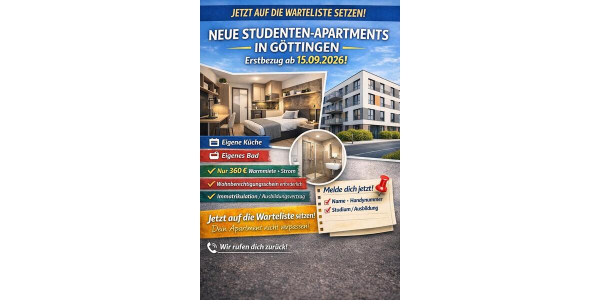Etagenwohnung Göttingen Grone - 1 Zimmer, 22 m&sup2;, 360&euro; | Angebot:25934284