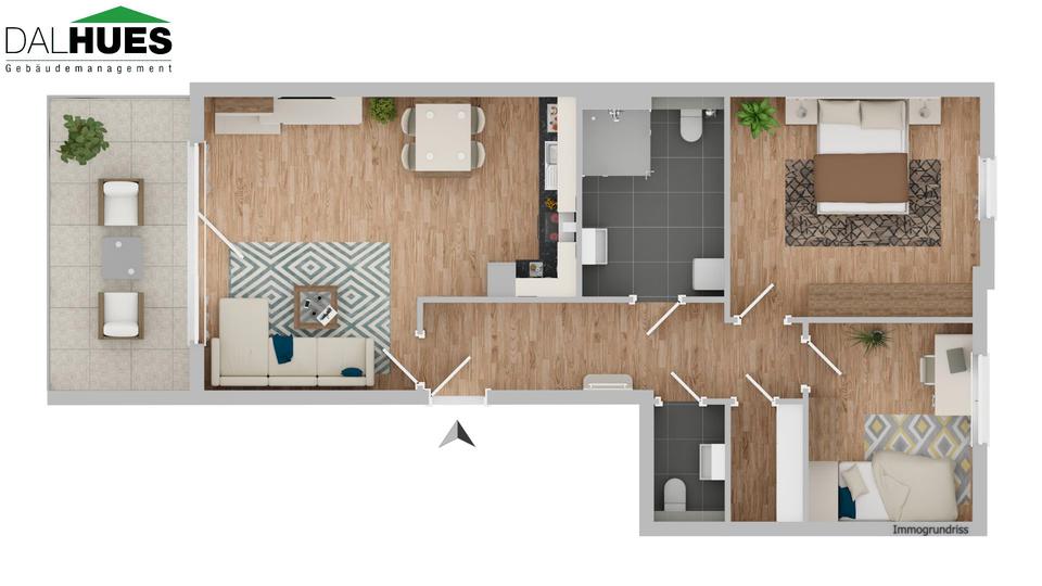 Etagenwohnung Rhede - 3 Zimmer, 86 m&sup2;, 1.220&euro; | Angebot:24522809