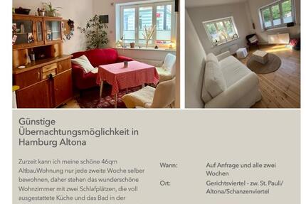 Wohnen auf Zeit Hamburg Altona-Nord - 1 Zimmer, 40 m&sup2;, 300&euro; | Angebot:26656959