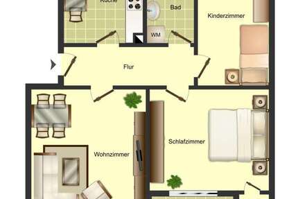 Wohnung Bergkamen - 3.5 Zimmer, 67 m&sup2;, 499&euro; | Angebot:27684490