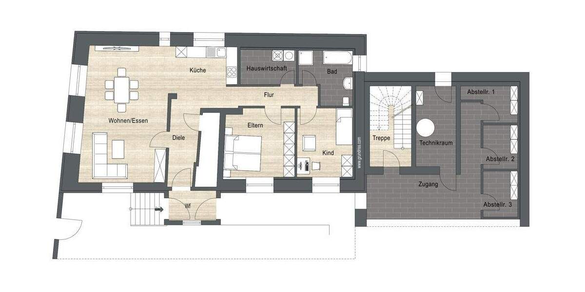 Etagenwohnung Estenfeld - 3 Zimmer, 103 m&sup2;, 1.235&euro; | Angebot:25731313