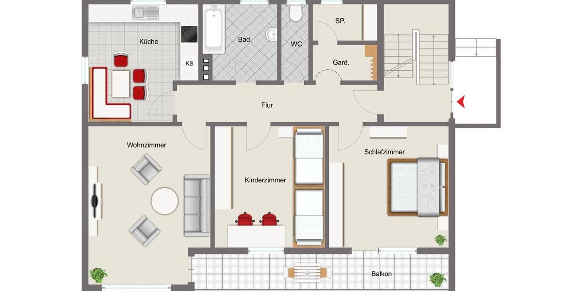 Erdgeschoßwohnung Lichtenfels - 3 Zimmer, 90 m&sup2;, 780&euro; | Angebot:26161339