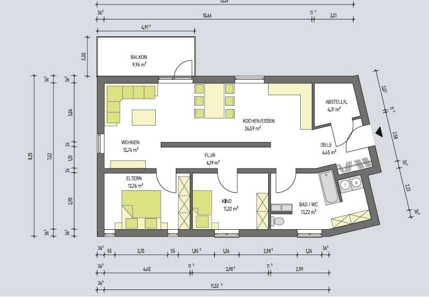 Etagenwohnung Mudau - 3 Zimmer, 104 m&sup2;, 1.000&euro; | Angebot:24353820
