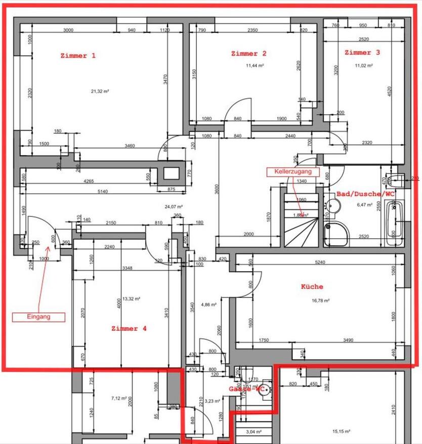 4-Zi-EG-Wohnung mit Garten und Garage