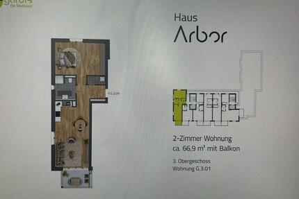 Wohnung Mainz Oberstadt - 2 Zimmer, 67 m&sup2;, 1.502&euro; | Angebot:26177162