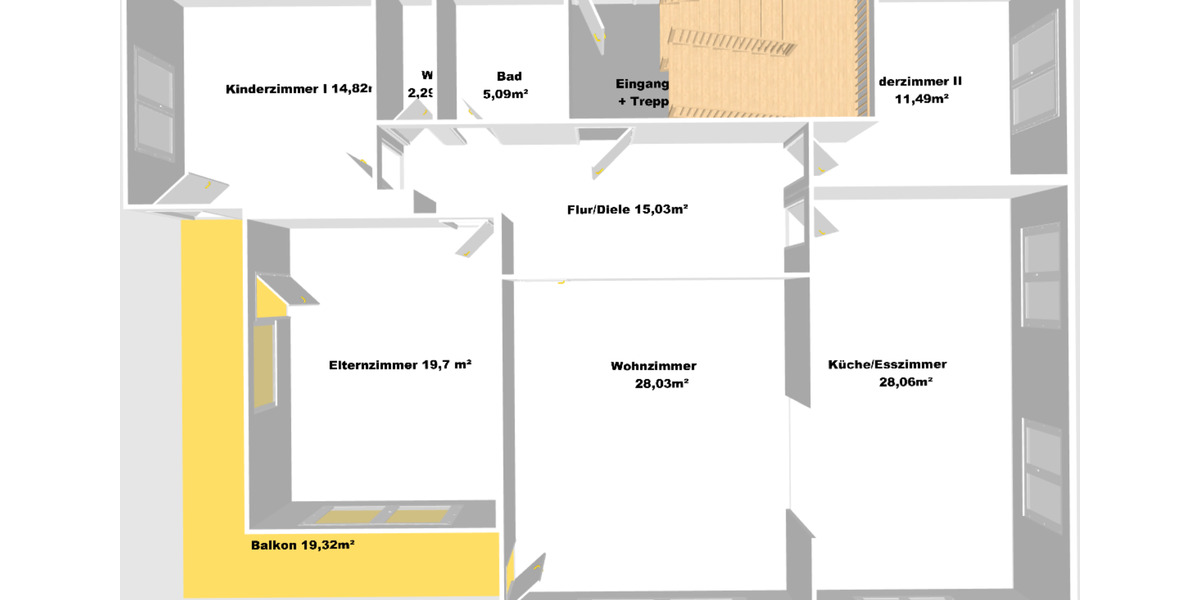 Erdgeschoßwohnung Haigerloch - 4 Zimmer, 1.200&euro; | Angebot:21599519