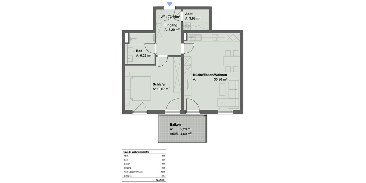 Etagenwohnung Bad Griesbach i.Rottal Griesbach - 2 Zimmer, 73 m&sup2;, 825&euro; | Angebot:20593364