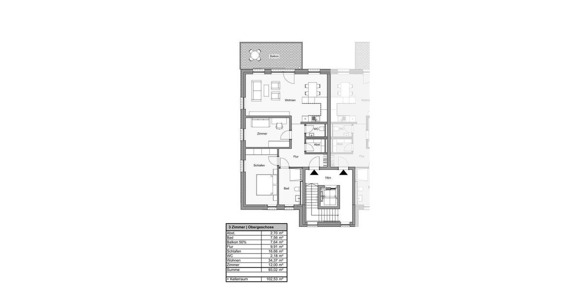 Etagenwohnung BI-Senne Senne - 3 Zimmer, 93 m&sup2;, 1.300&euro; | Angebot:24620957