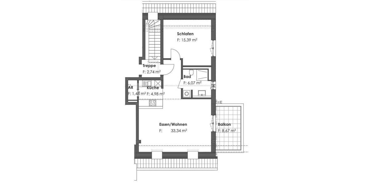 Etagenwohnung Germering Unterpfaffenhofen - 2 Zimmer, 66 m&sup2;, 1.495&euro; | Angebot:25728312