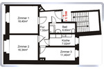 Etagenwohnung Mittweida - 3 Zimmer, 67 m&sup2;, 390&euro; | Angebot:26015682