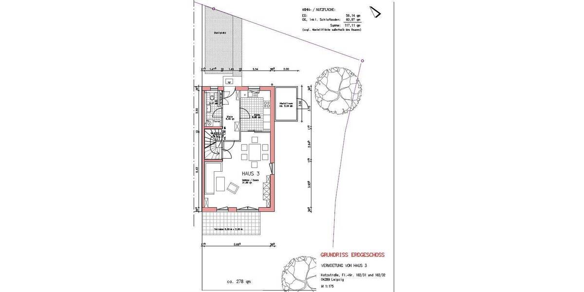Reihenendhaus Leipzig Probstheida - 4 Zimmer, 117 m&sup2;, 1.814&euro; | Angebot:26787416