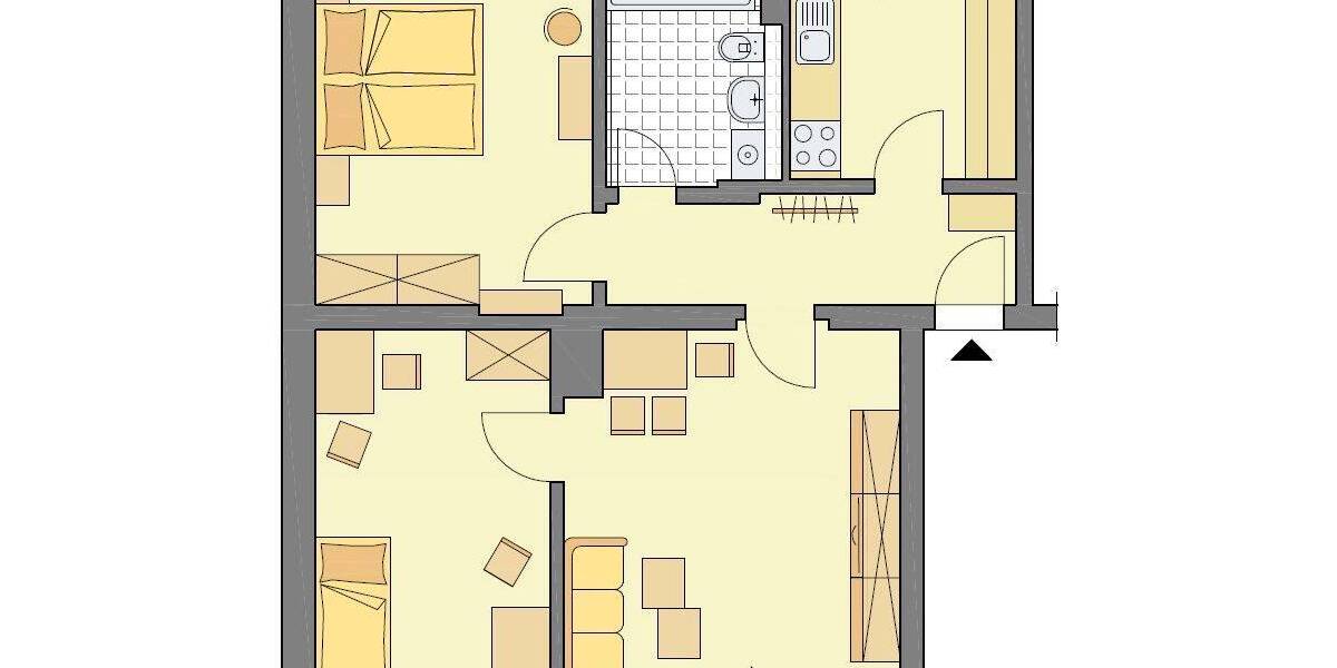 Etagenwohnung Gera Leumnitz - 3 Zimmer, 63 m&sup2;, 345&euro; | Angebot:26826607