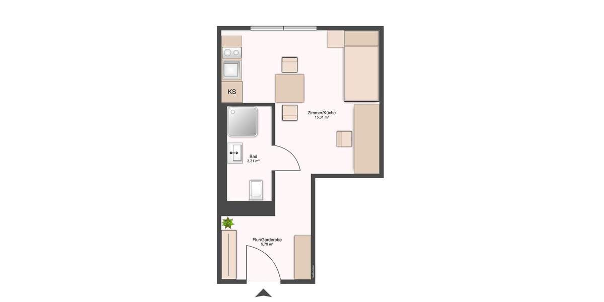 MÖBLIERT + elbnah 1 zimmer