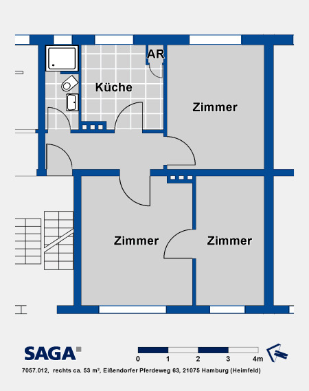 Schöne 2,5 Zimmerwohnung mit Holzdielen Nähe AK Harburg