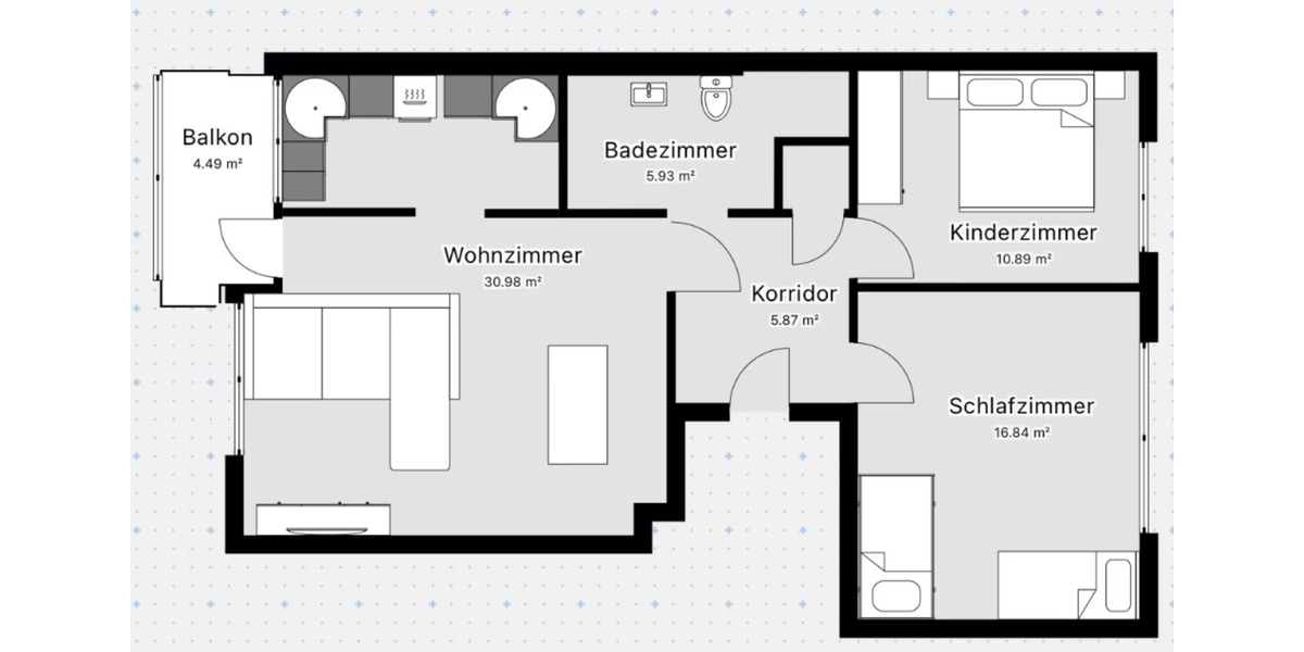 Etagenwohnung Bad Kreuznach - 3 Zimmer, 76 m&sup2;, 715&euro; | Angebot:25212399