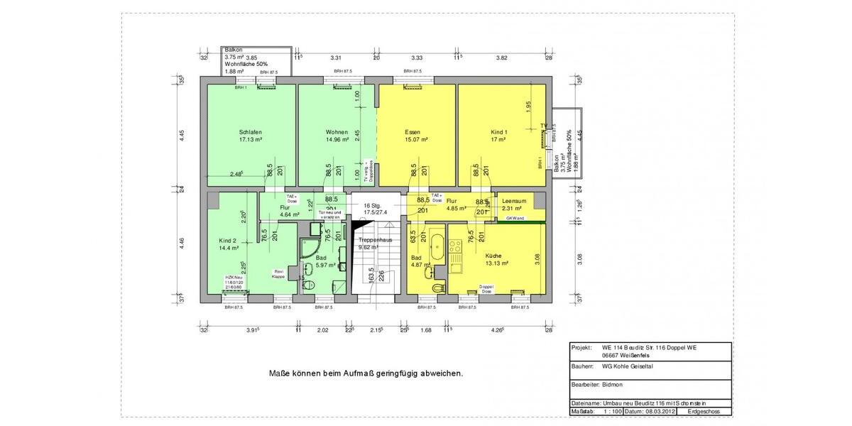 Etagenwohnung Weißenfels - 4 Zimmer, 117 m&sup2;, 759&euro; | Angebot:24705005