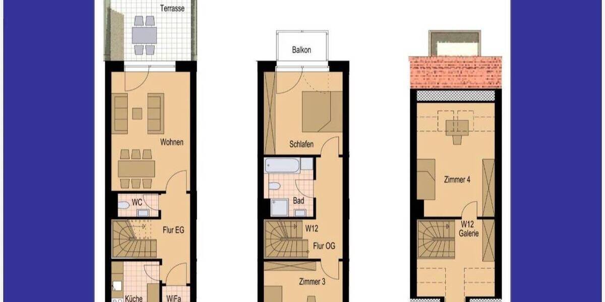 traumhafte idyllische 4-Raum Wohnung mit Terrasse + Garten + EBK 4 zimmer