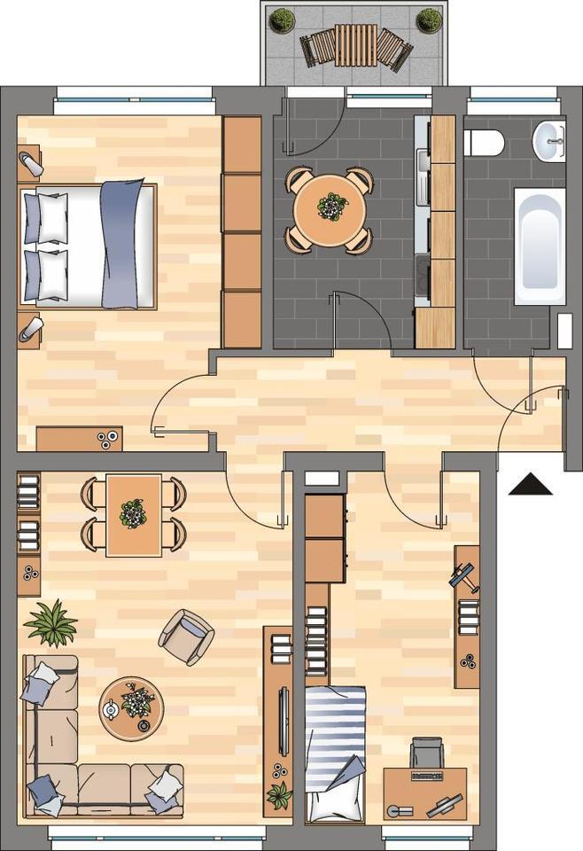 Renovierte, geräumige 3-ZKB-Wohnung in unmittelbarer Citynähe zu vermieten! zimmer