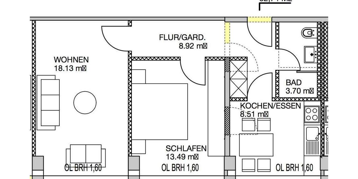 Zimmer Passau Haidenhof-Nord - 2 Zimmer, 52 m&sup2;, 590&euro; | Angebot:25736713