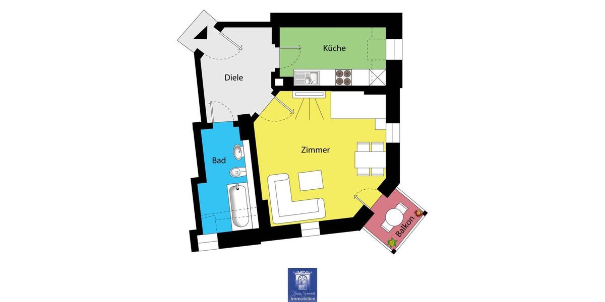 Dachgeschoßwohnung Freital - 1 Zimmer, 42 m&sup2;, 350&euro; | Angebot:26679950
