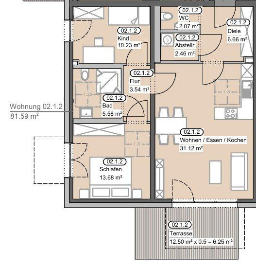 Etagenwohnung Klingenberg am Main - 2 Zimmer, 53 m&sup2;, 750&euro; | Angebot:23184106