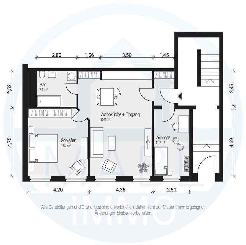 Sanierte 3-Zimmer-Wohnung in ruhiger Lage