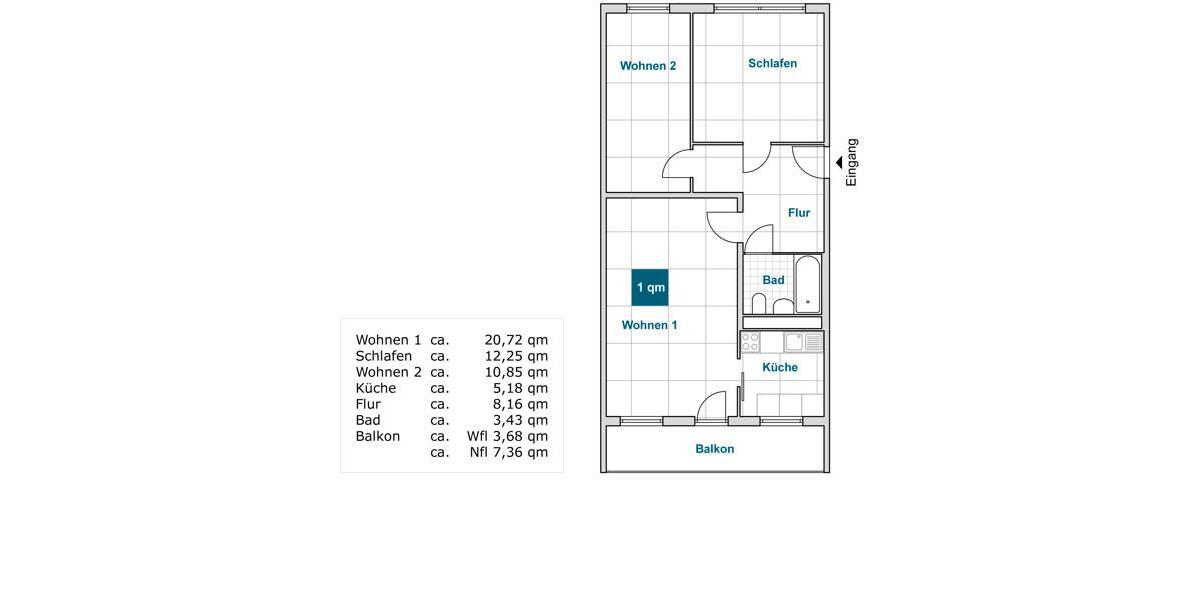 Erdgeschoßwohnung Dresden Cotta - 3 Zimmer, 64 m&sup2;, 489&euro; | Angebot:25153845
