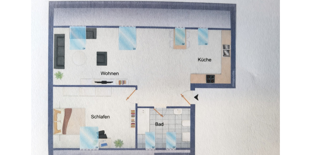 Dachgeschoßwohnung Bremerhaven Geestemünde - 2 Zimmer, 57 m&sup2;, 460&euro; | Angebot:24495435