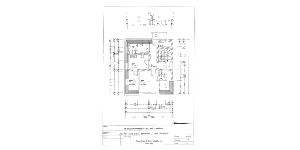Dachgeschoßwohnung Weimar - 2 Zimmer, 100 m&sup2;, 880&euro; | Angebot:26562718