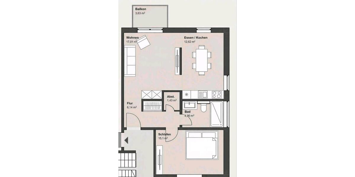 Etagenwohnung Grünberg - 2 Zimmer, 60 m&sup2;, 820&euro; | Angebot:25930115